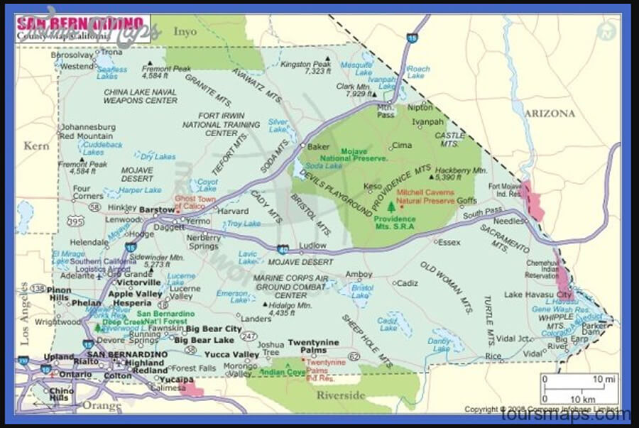 San Bernardino Map California